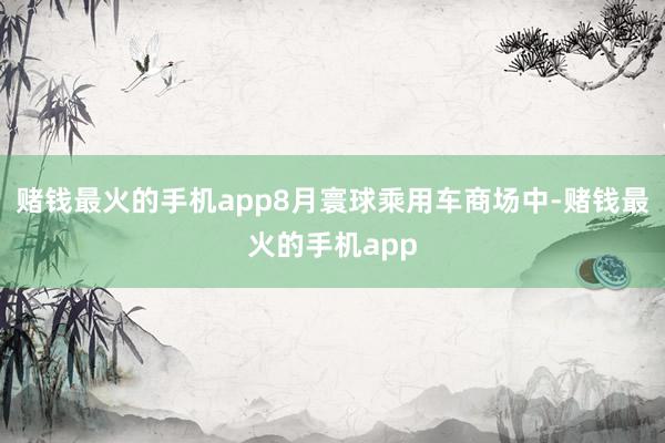 赌钱最火的手机app8月寰球乘用车商场中-赌钱最火的手机app