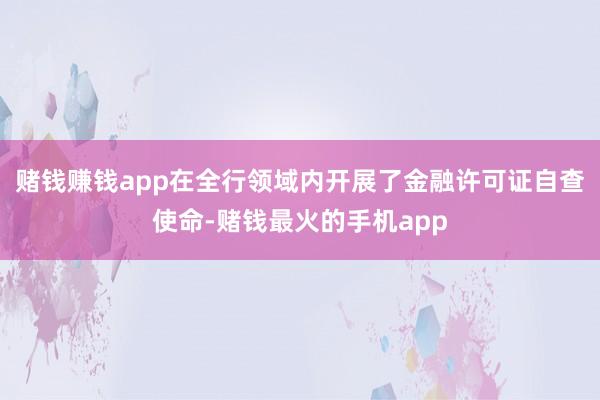 赌钱赚钱app在全行领域内开展了金融许可证自查使命-赌钱最火的手机app