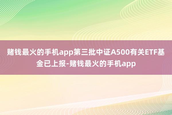 赌钱最火的手机app第三批中证A500有关ETF基金已上报-赌钱最火的手机app