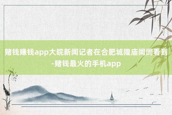赌钱赚钱app大皖新闻记者在合肥城隍庙阛阓看到-赌钱最火的手机app
